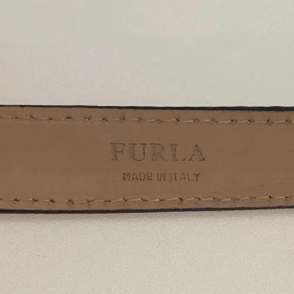 Furla Black Leather Silver Scottie Dog Belt
